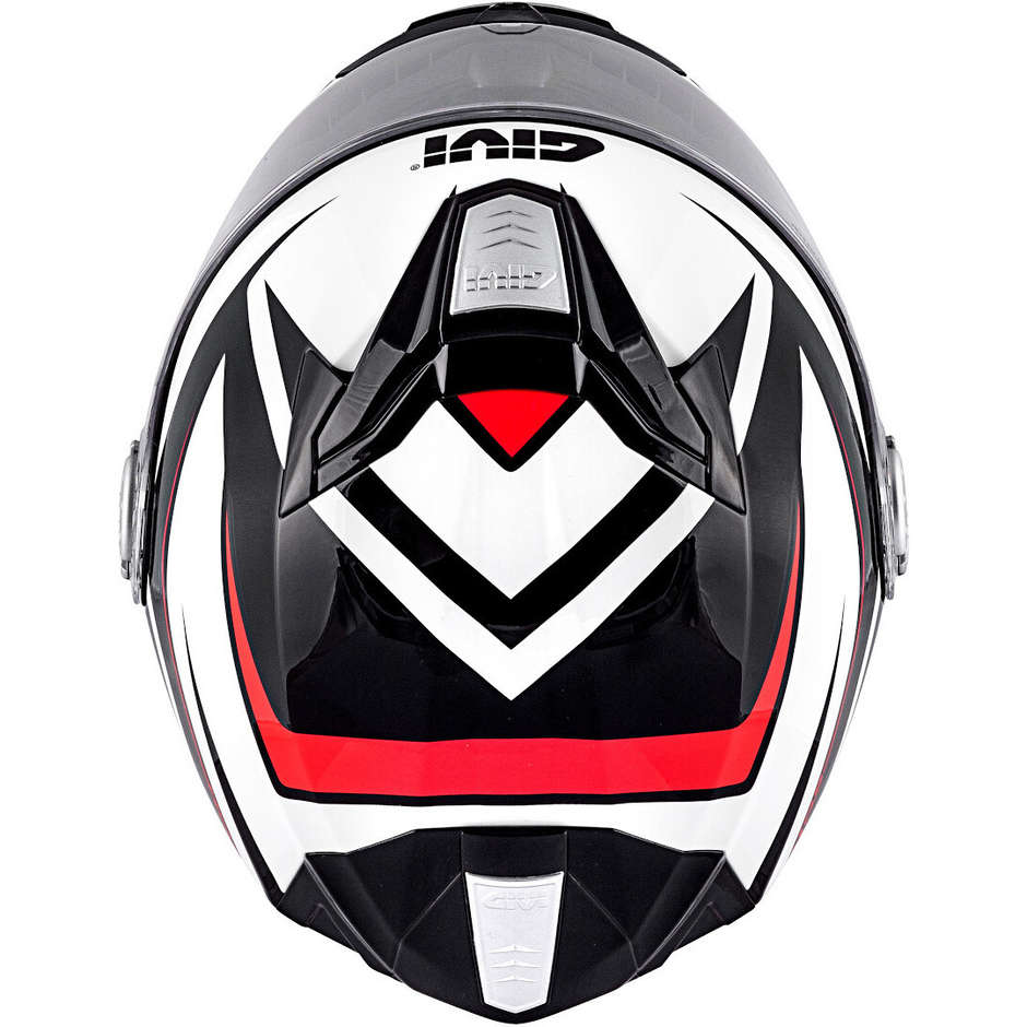 Modular Motorcycle Helmet P / J Givi X.23 SYDNEY Pointed White Red Black Glossy