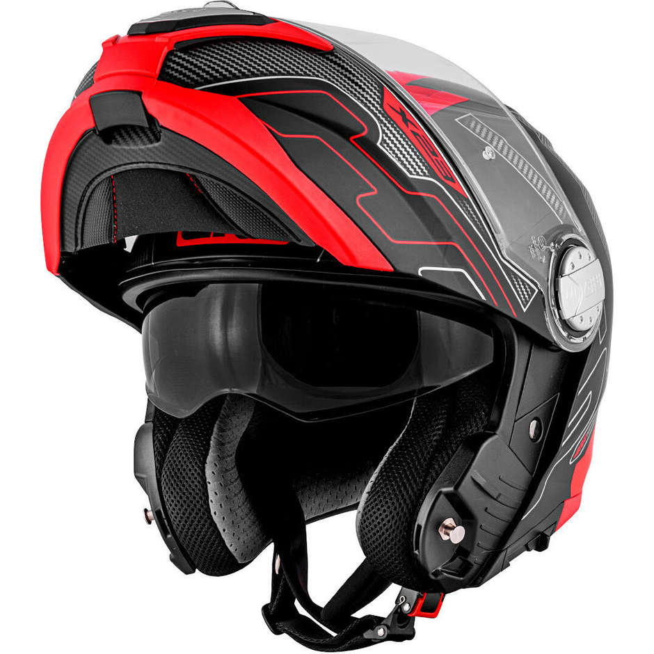 Modular Motorcycle Helmet P / J Givi X.23 SYDNEY Protect Black Red