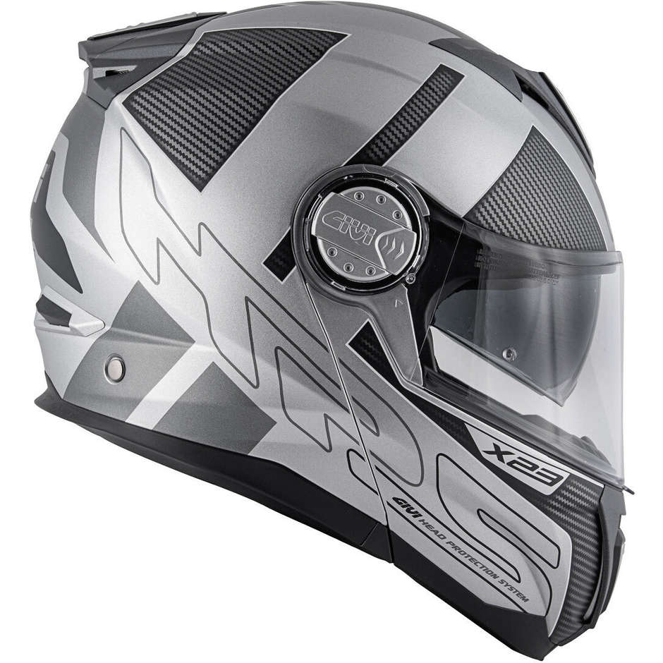 Modular Motorcycle Helmet P / J Givi X.23 SYDNEY Protect Black Silver