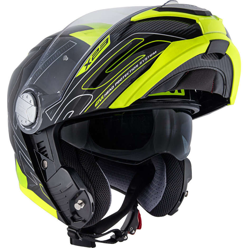 Modular Motorcycle Helmet P / J Givi X.23 SYDNEY Protect Black Yellow Fluo