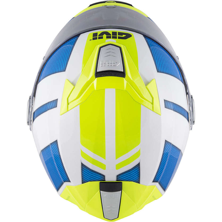 Modular Motorcycle Helmet P / J Givi X.23 SYDNEY Protect White Blue Yellow