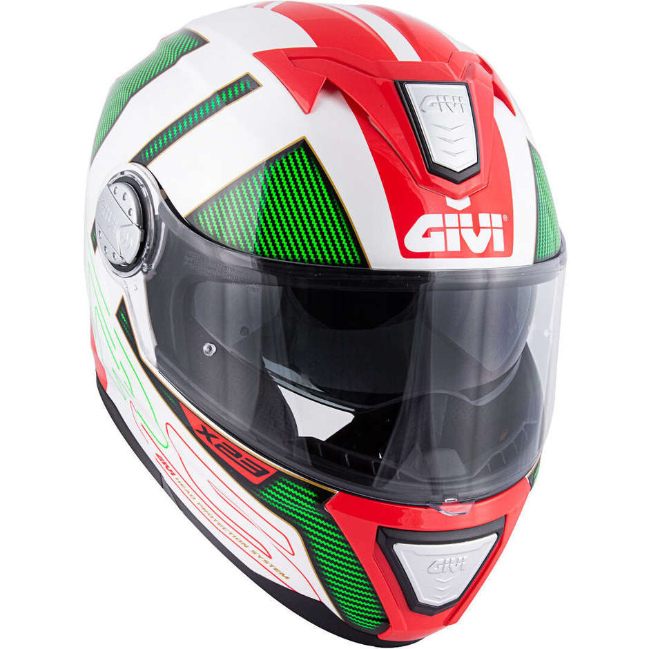 Modular Motorcycle Helmet P / J Givi X.23 SYDNEY Protect White Red Green