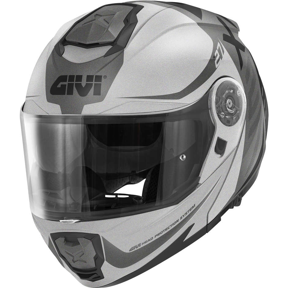 Modular Motorcycle Helmet P / J Givi X.27 DIMENSION Matt Black Titanium Silver