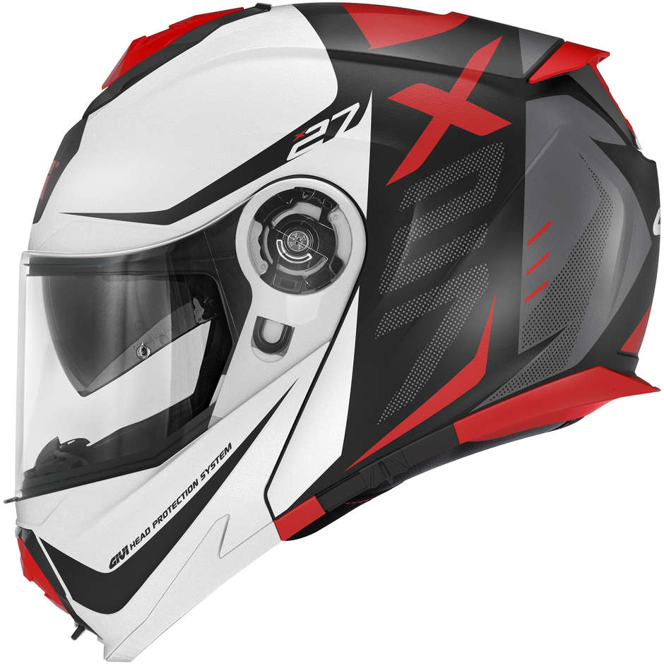 Modular Motorcycle Helmet P / J Givi X.27 DIMENSION Matt Black White Red