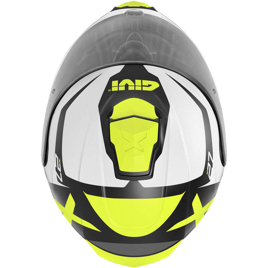 Modular Motorcycle Helmet P / J Givi X.27 DIMENSION Matt Black White Yellow Fluo