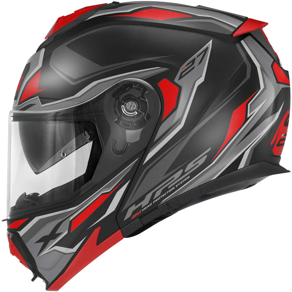 Modular Motorcycle Helmet P / J Givi X.27 SECTOR Black Titanium Red