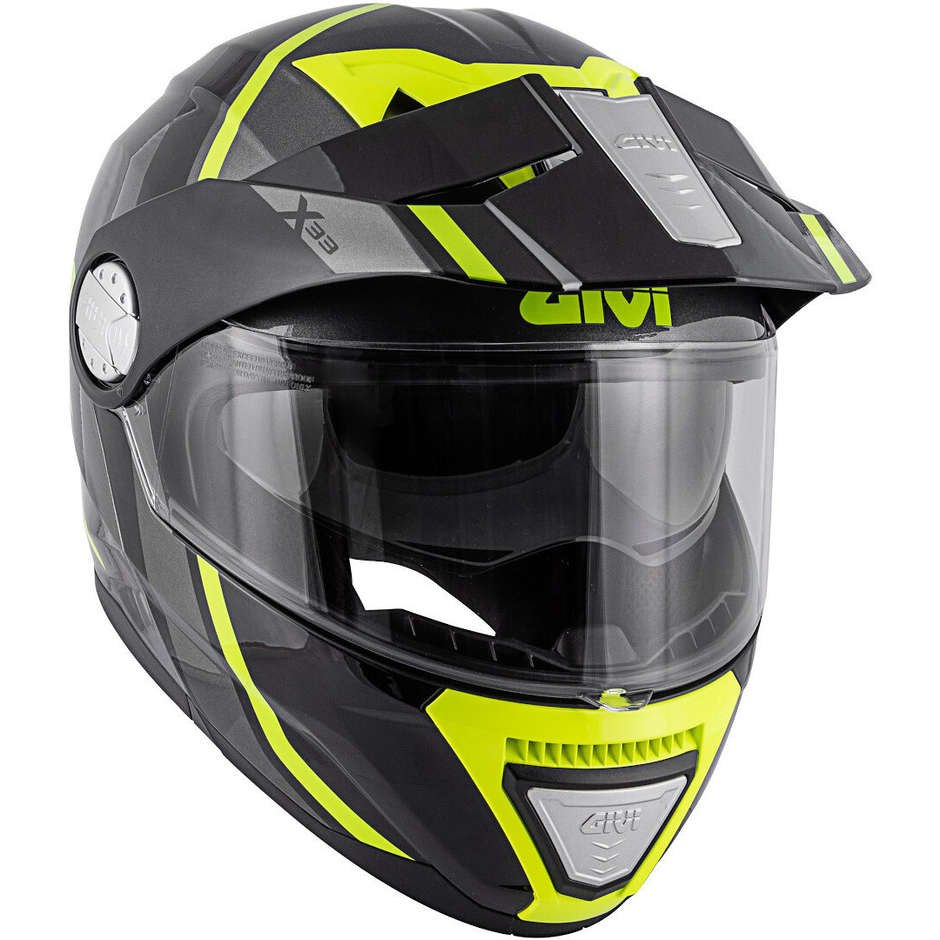 Modular Motorcycle Helmet P / J Givi X.33 CANYON Division Matt Black Yellow