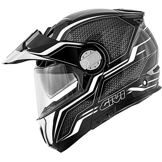 Modular Motorcycle Helmet P / J Givi X.33 CANYON Layers Black White