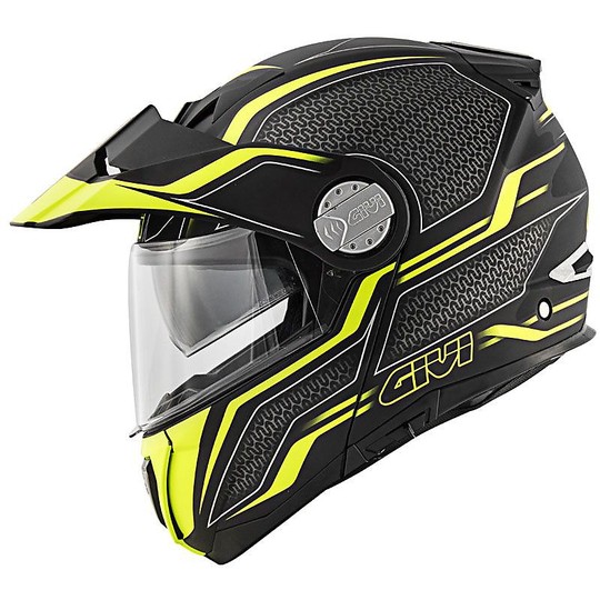 Modular Motorcycle Helmet P / J Givi X.33 CANYON Layers Black Yellow Fluo