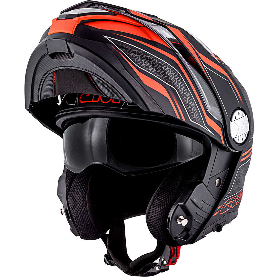 Modular Motorcycle Helmet P / J Givi X.33 CANYON Layers Matt Black Orange