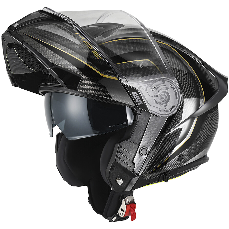 Modular Motorcycle Helmet P/J Givi X50 Carbon Black Gold