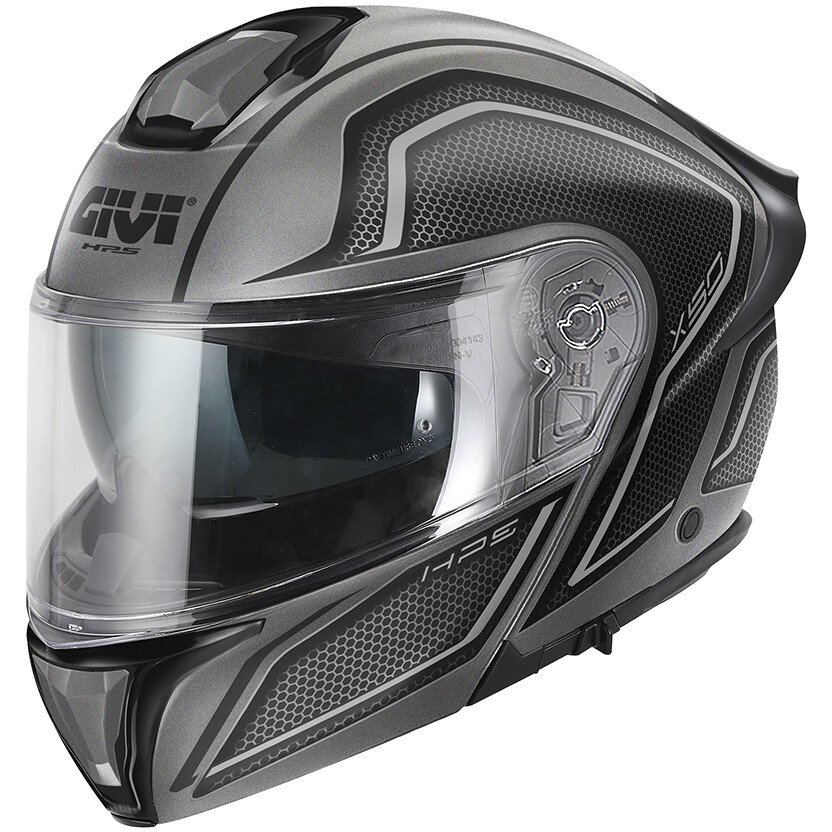 Modular Motorcycle Helmet P/J Givi X50 Fiber HOLOGRAM Titanium Matt Black Grey