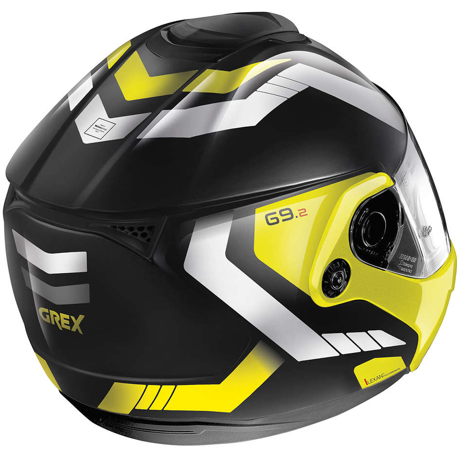 Modular Motorcycle Helmet P / J Grex G9.2 N-Com STEADFAST N-Com 018 Black Yellow Fluo Metal