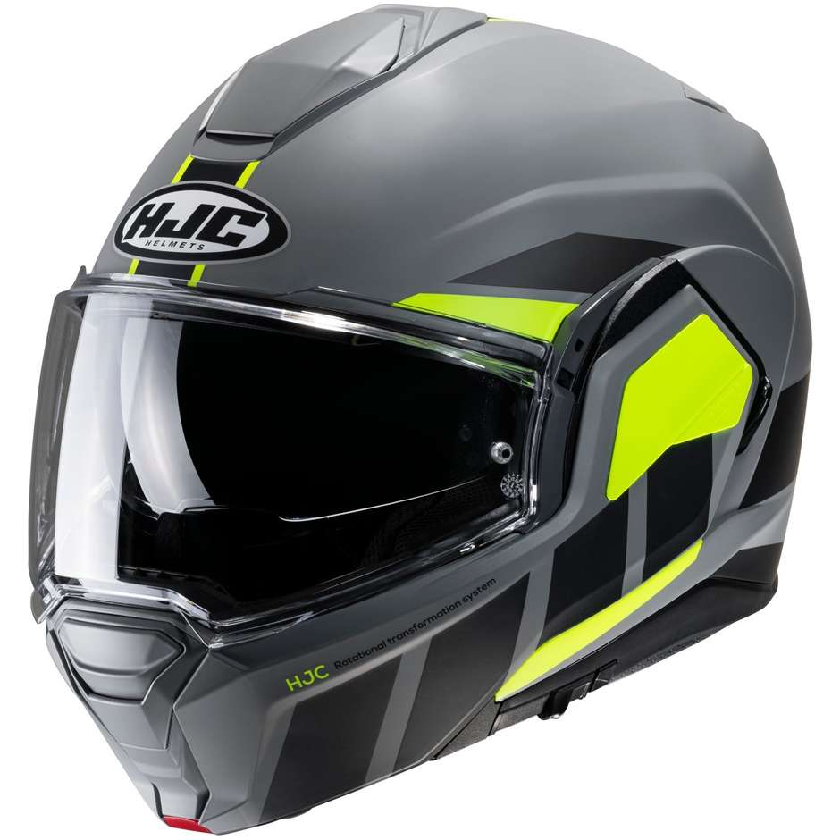 Modular Motorcycle Helmet P / J Hjc i100 BEIS MC3HSF Matt Fluo Yellow Gray
