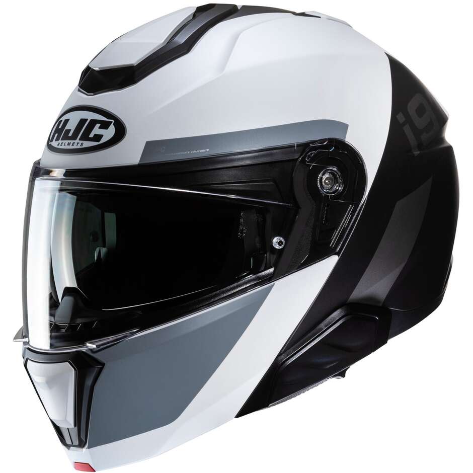 Modular Motorcycle Helmet P/J Hjc i91 BINA MC5SF White Black Gray Matt