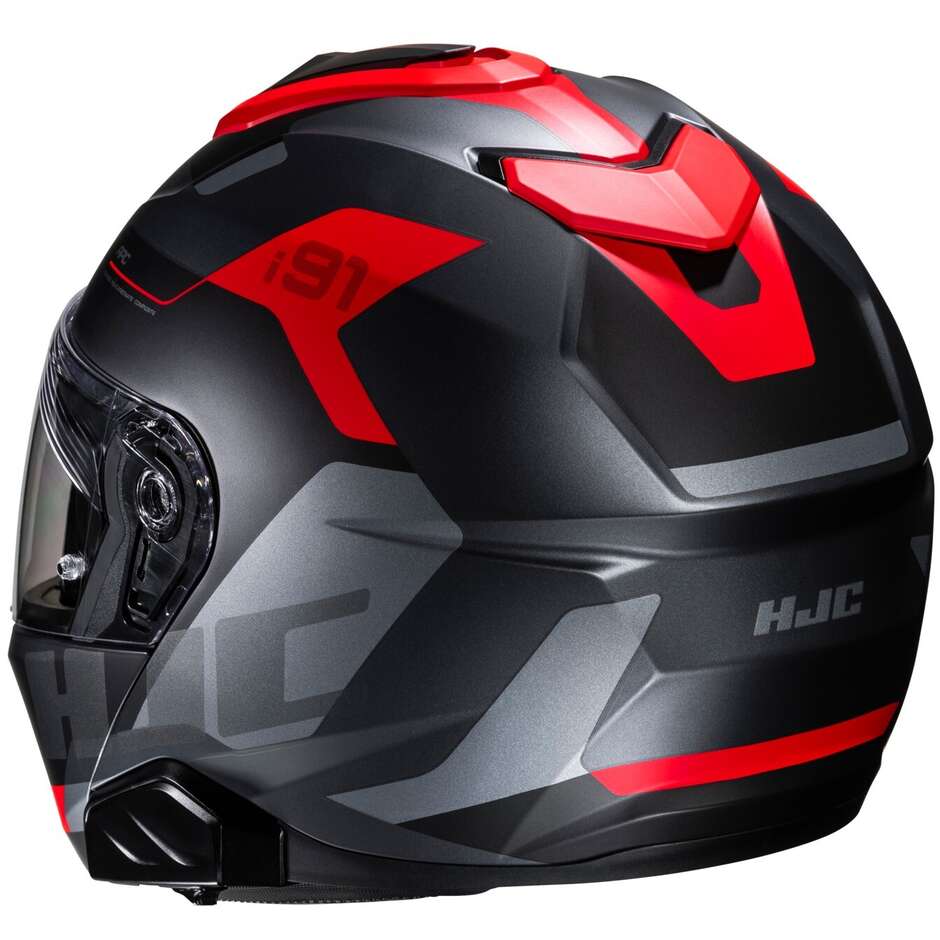 Modular Motorcycle Helmet P/J Hjc i91 CARST MC1SF Matt Black Red