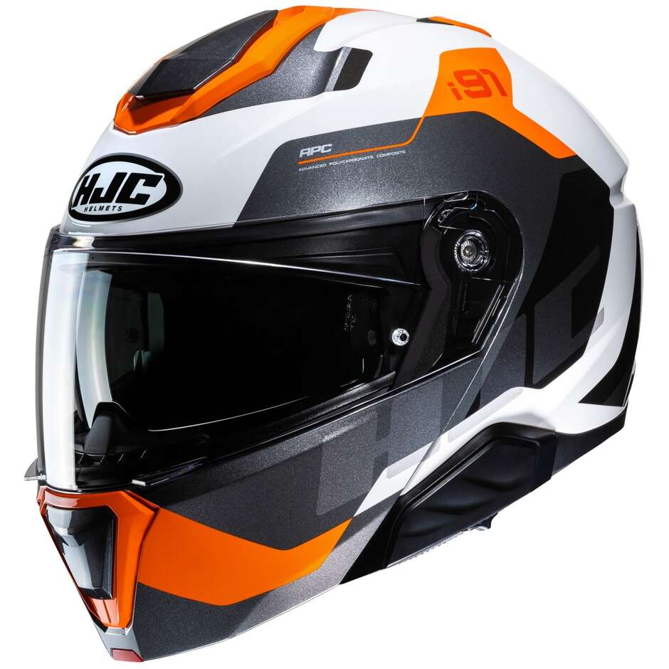 Modular Motorcycle Helmet P/J Hjc i91 CARST MC7 Black White Orange