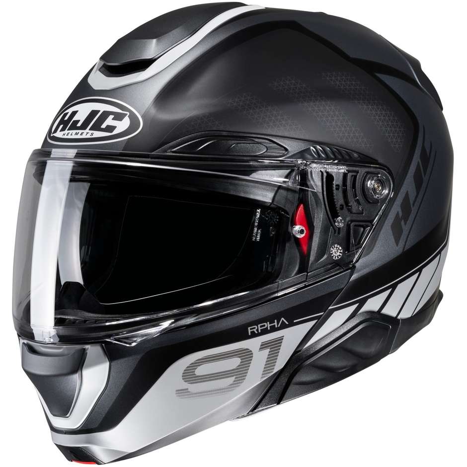 Modular Motorcycle Helmet P / J Hjc RPHA 91 RAFINO MC5SF Black Matt Gray