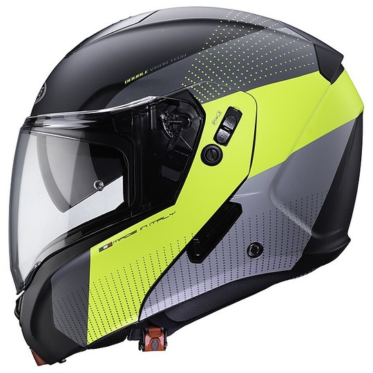Modular Motorcycle Helmet P / J Homologated Caberg HORUS SCOUT Black Matt Fluo Yellow Antraacite