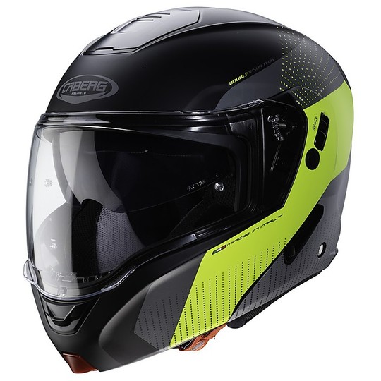 Modular Motorcycle Helmet P / J Homologated Caberg HORUS SCOUT Black Matt Fluo Yellow Antraacite