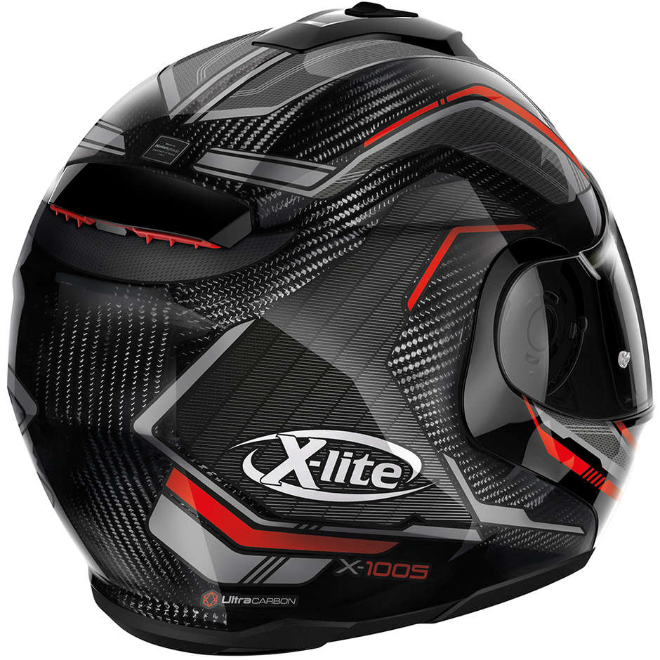 Modular Motorcycle Helmet P / J in Carbon X-Lite X-1005 UC ALCHEMIX 034 Red