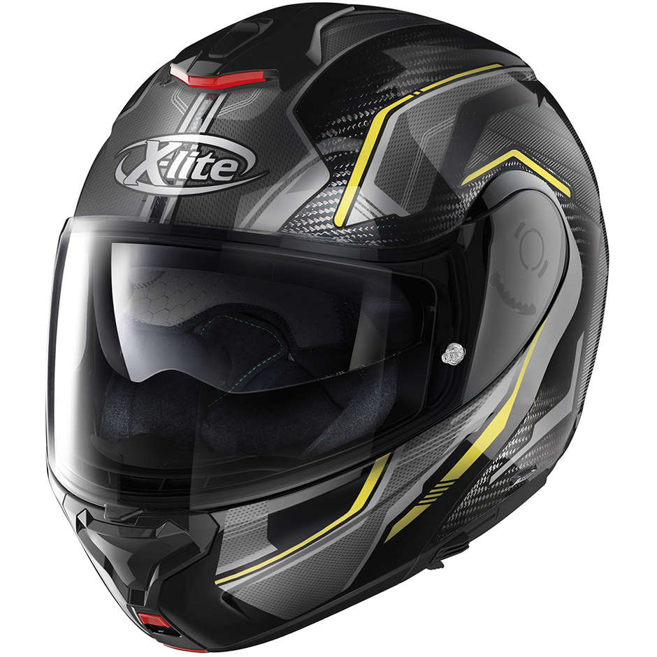 Modular Motorcycle Helmet P / J in Carbon X-Lite X-1005 UC ALCHEMIX 035 Yellow Fluo