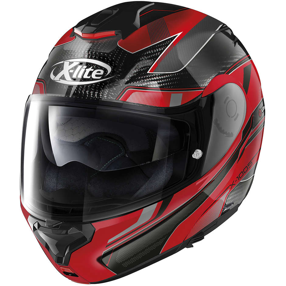 Modular Motorcycle Helmet P / J in Carbon X-Lite X-1005 UC POWERTRA 038 Red