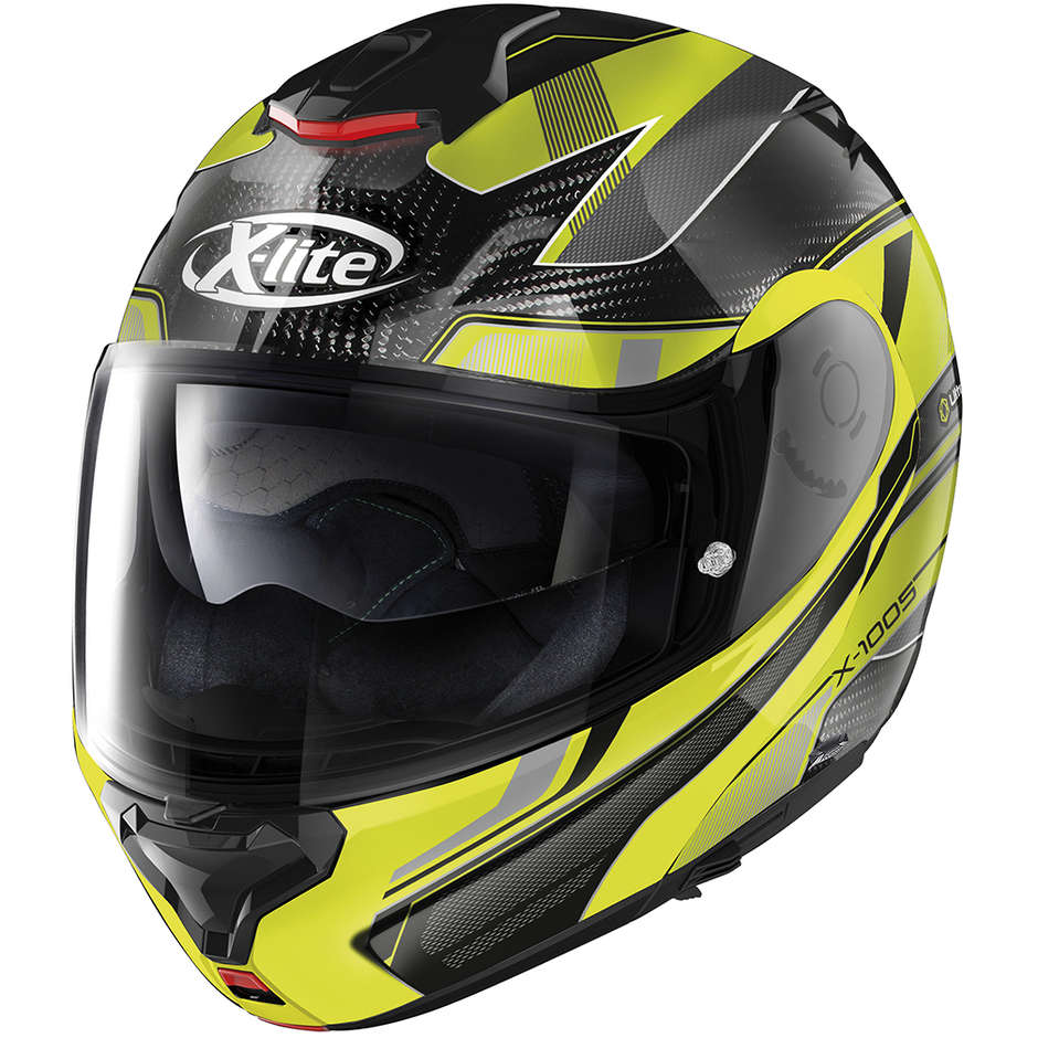 Modular Motorcycle Helmet P / J in Carbon X-Lite X-1005 UC POWERTRA 039 Yellow
