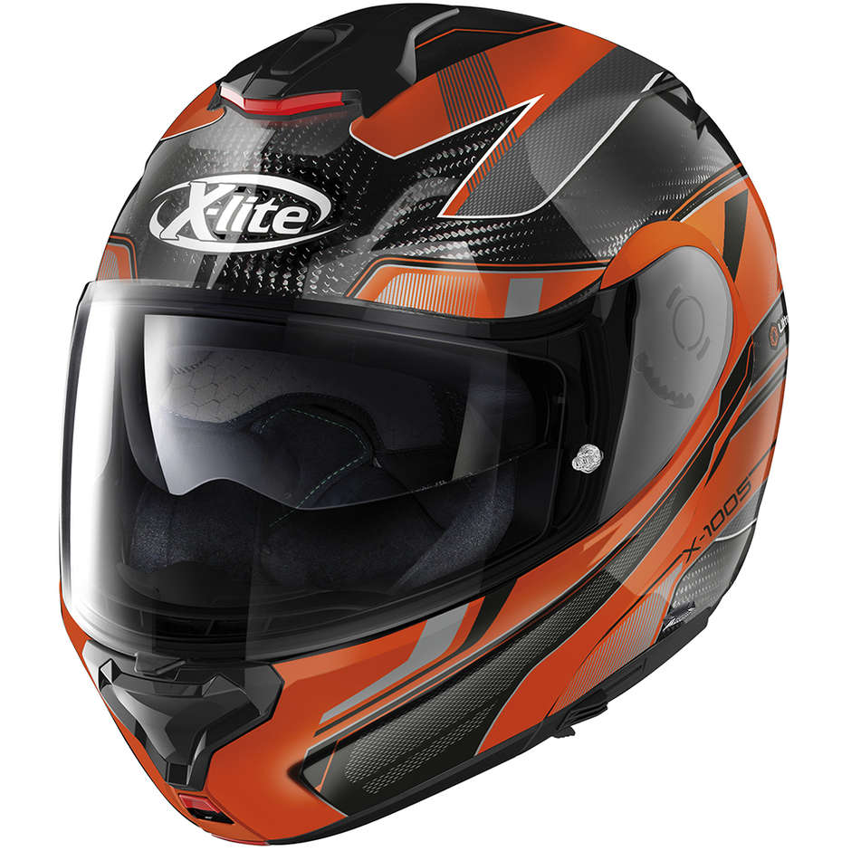 Modular Motorcycle Helmet P / J in Carbon X-Lite X-1005 UC POWERTRA 040 Orange