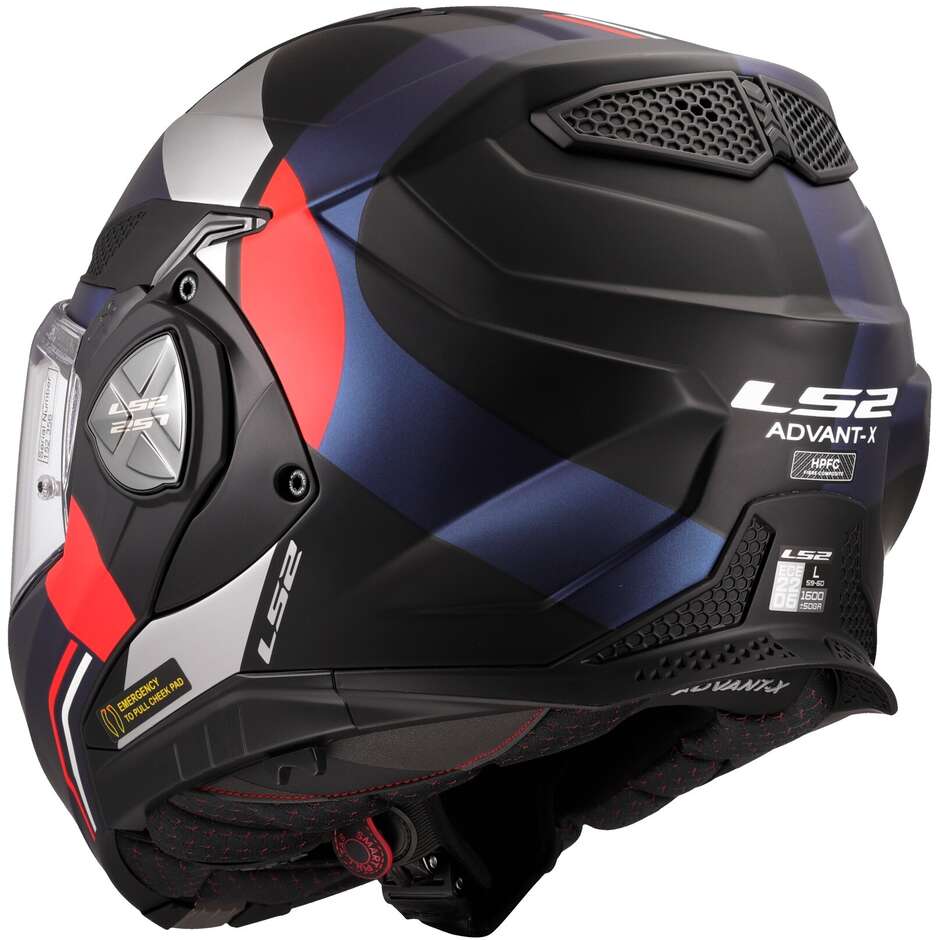 Modular Motorcycle Helmet P/J in HPFC LS2 FF901 ADVANT X ULTRA Blue Red
