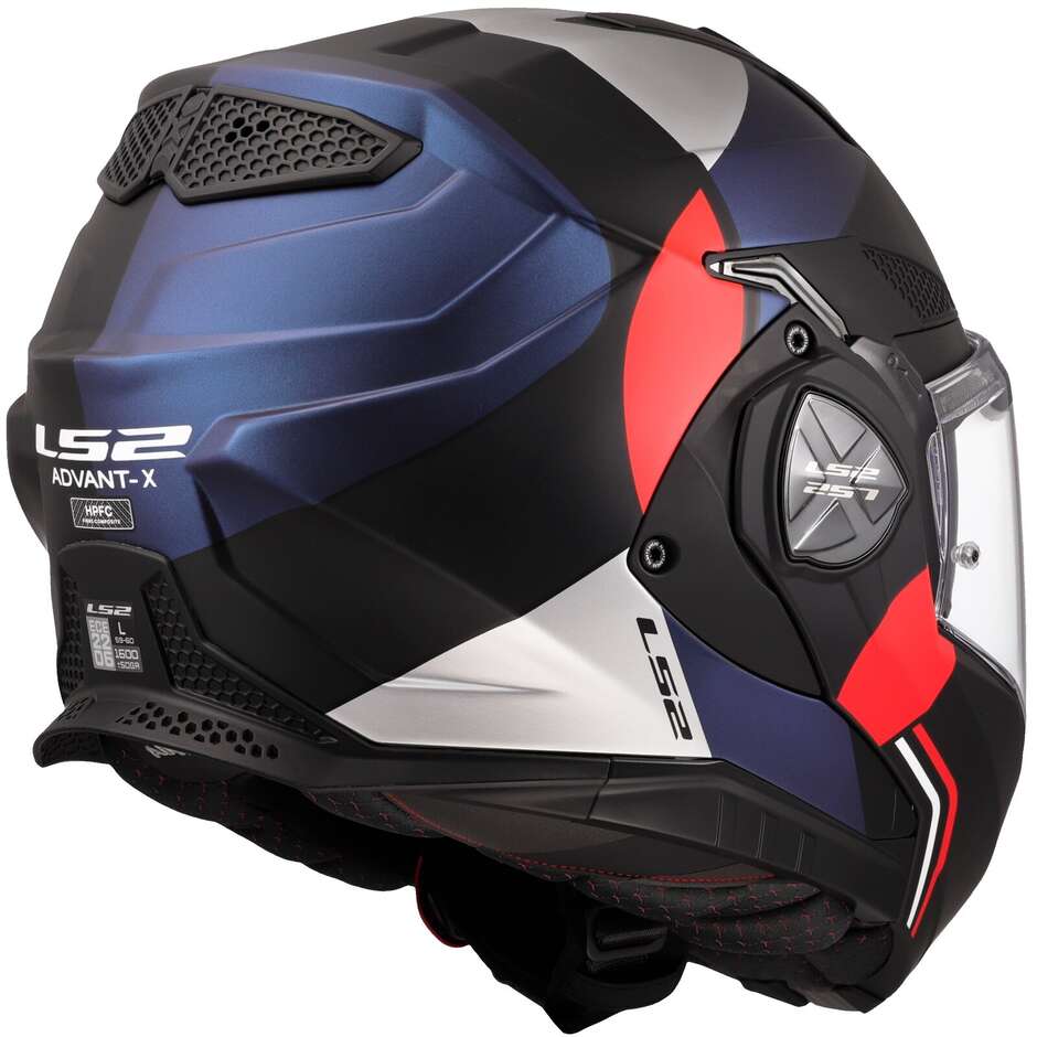 Modular Motorcycle Helmet P/J in HPFC LS2 FF901 ADVANT X ULTRA Blue Red
