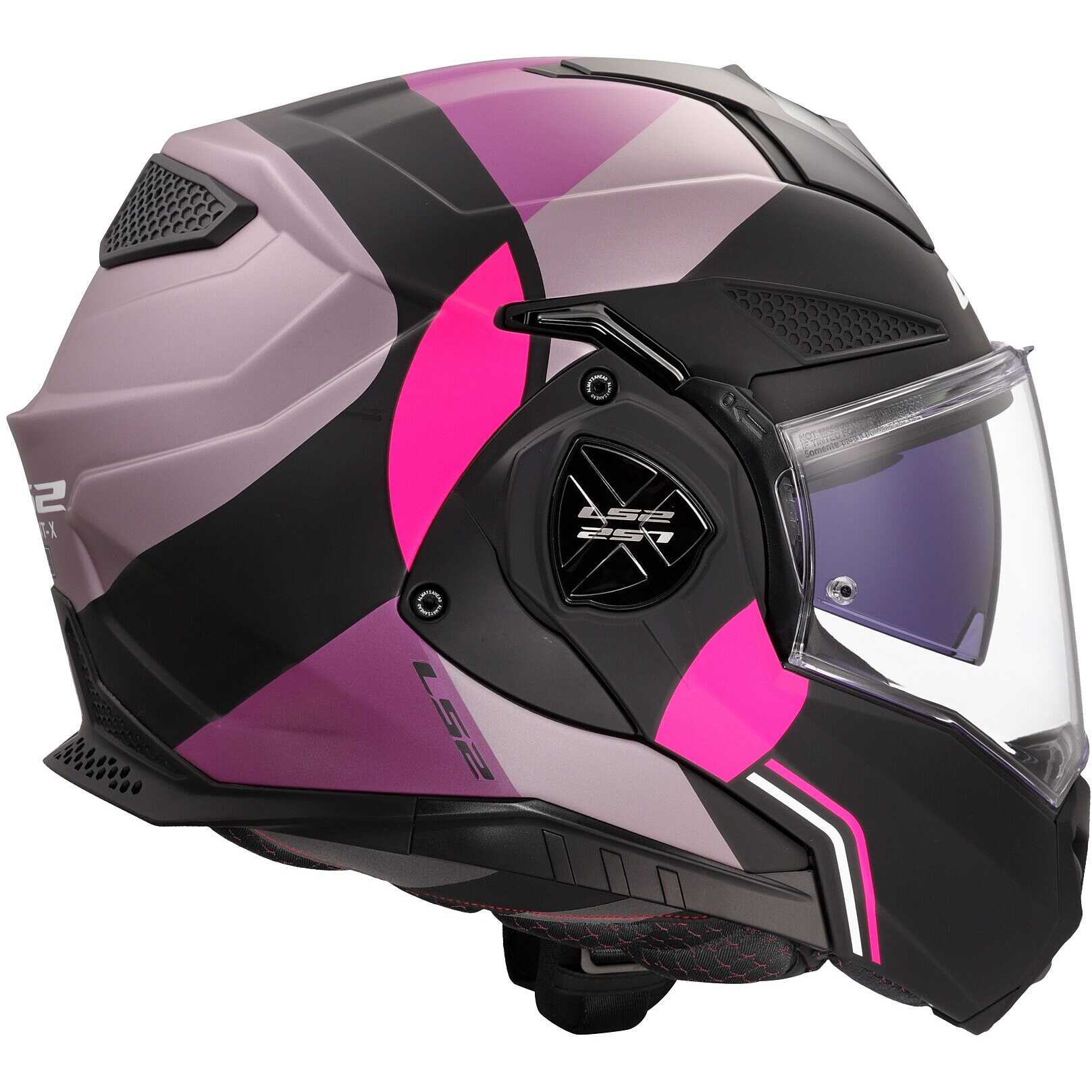 Modular Motorcycle Helmet P/J In HPFC LS2 FF901 ADVANT X ULTRA Grey Purple For Sale Online - View #3