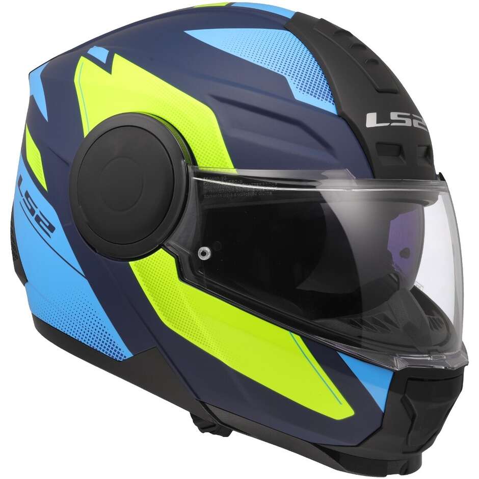 Modular Motorcycle Helmet P/J LS2 FF902 SCOPE II DURIA Blue Yellow Fluo