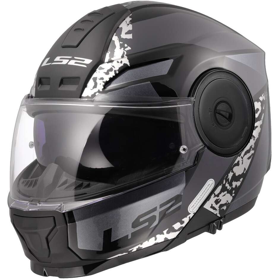 Modularer Motorradhelm P/J LS2 FF902 SCOPE II OXYD Schwarz Titan