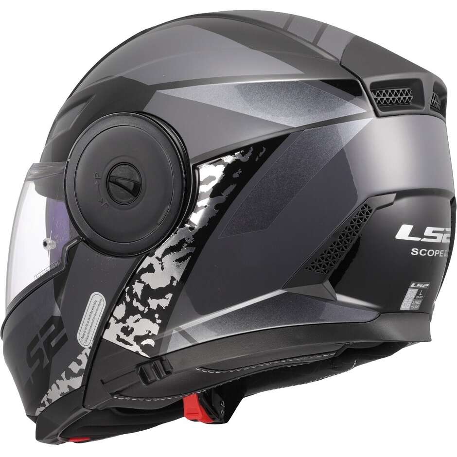 Modularer Motorradhelm P/J LS2 FF902 SCOPE II OXYD Schwarz Titan