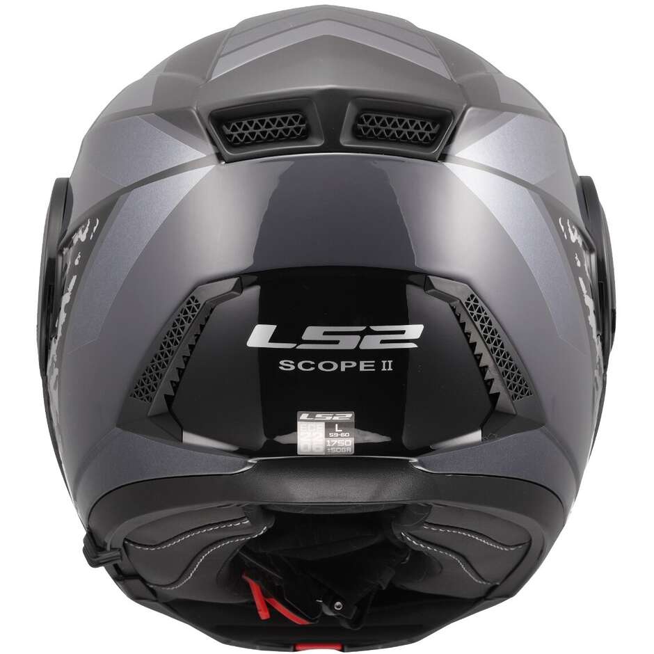 Modularer Motorradhelm P/J LS2 FF902 SCOPE II OXYD Schwarz Titan