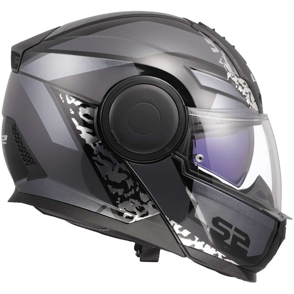 Modularer Motorradhelm P/J LS2 FF902 SCOPE II OXYD Schwarz Titan