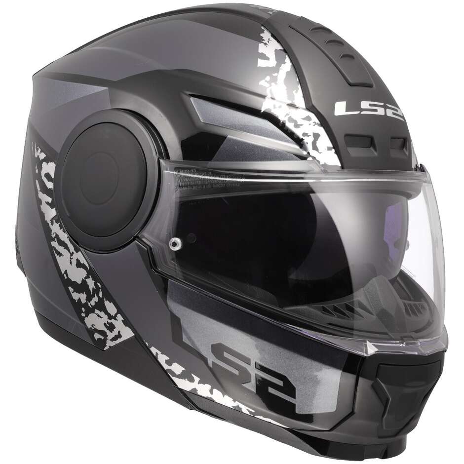 Modularer Motorradhelm P/J LS2 FF902 SCOPE II OXYD Schwarz Titan