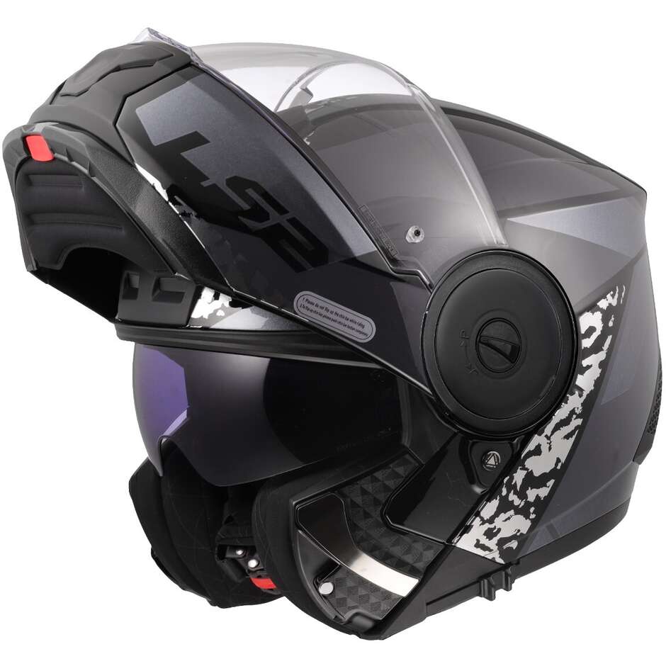 Modularer Motorradhelm P/J LS2 FF902 SCOPE II OXYD Schwarz Titan