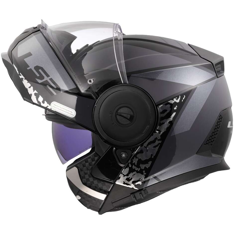 Modularer Motorradhelm P/J LS2 FF902 SCOPE II OXYD Schwarz Titan
