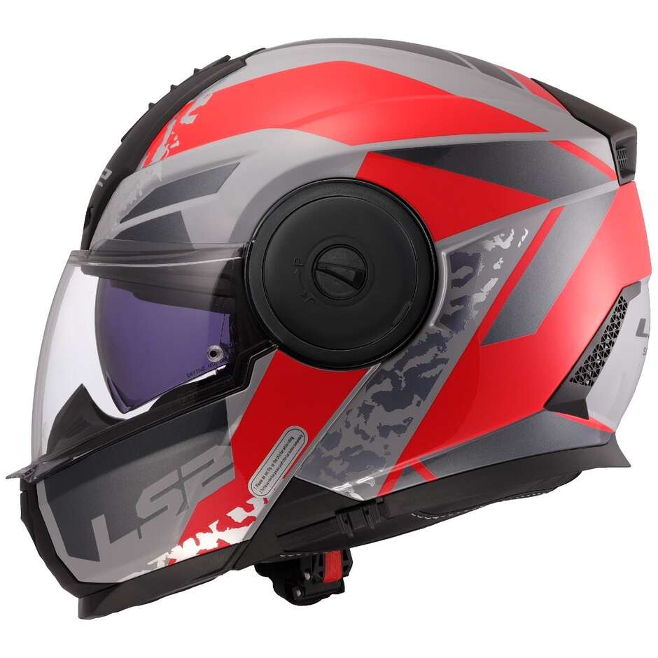 Modular Motorcycle Helmet P/J LS2 FF902 SCOPE II OXYD Grey Red