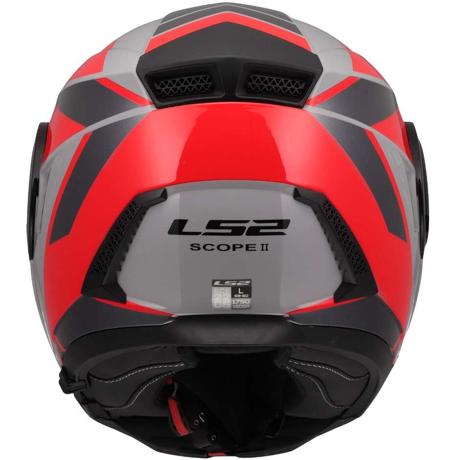 Modular Motorcycle Helmet P/J LS2 FF902 SCOPE II OXYD Grey Red