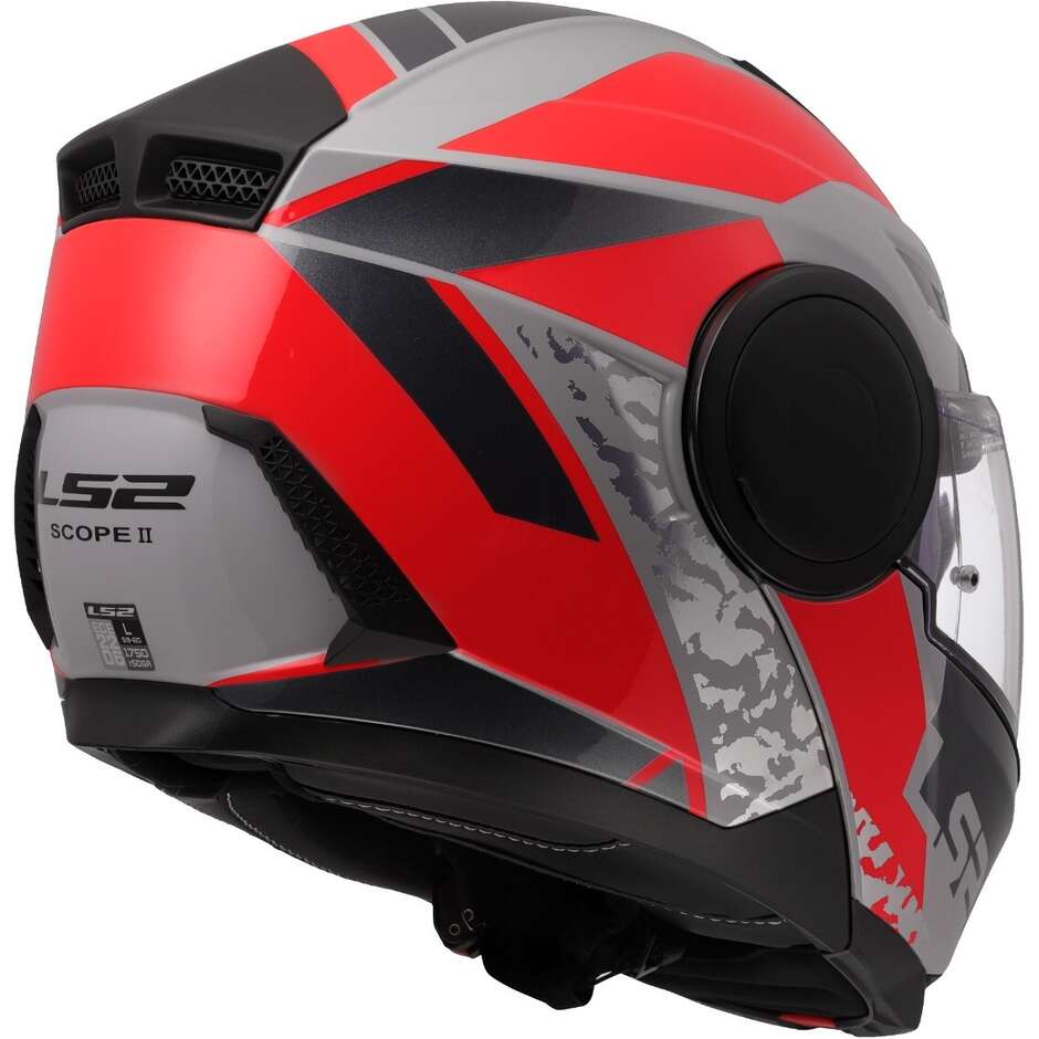 Modular Motorcycle Helmet P/J LS2 FF902 SCOPE II OXYD Grey Red