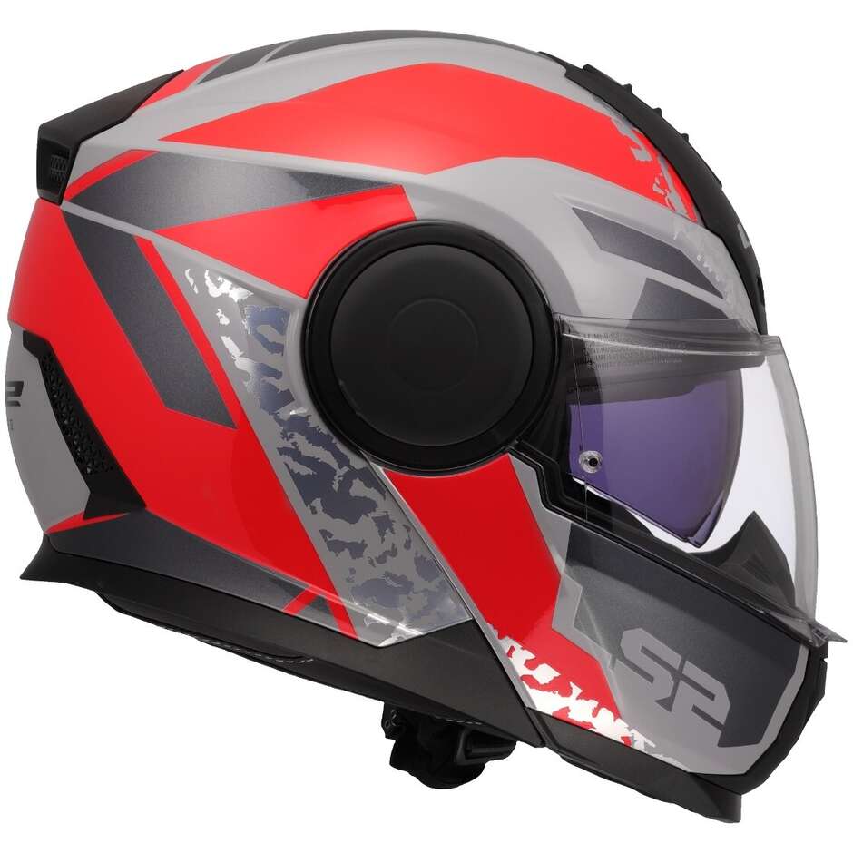 Modular Motorcycle Helmet P/J LS2 FF902 SCOPE II OXYD Grey Red