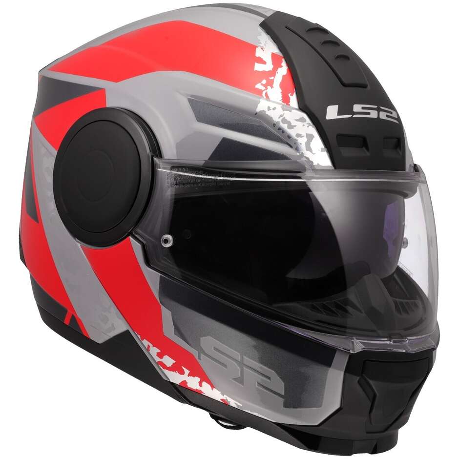 Modular Motorcycle Helmet P/J LS2 FF902 SCOPE II OXYD Grey Red