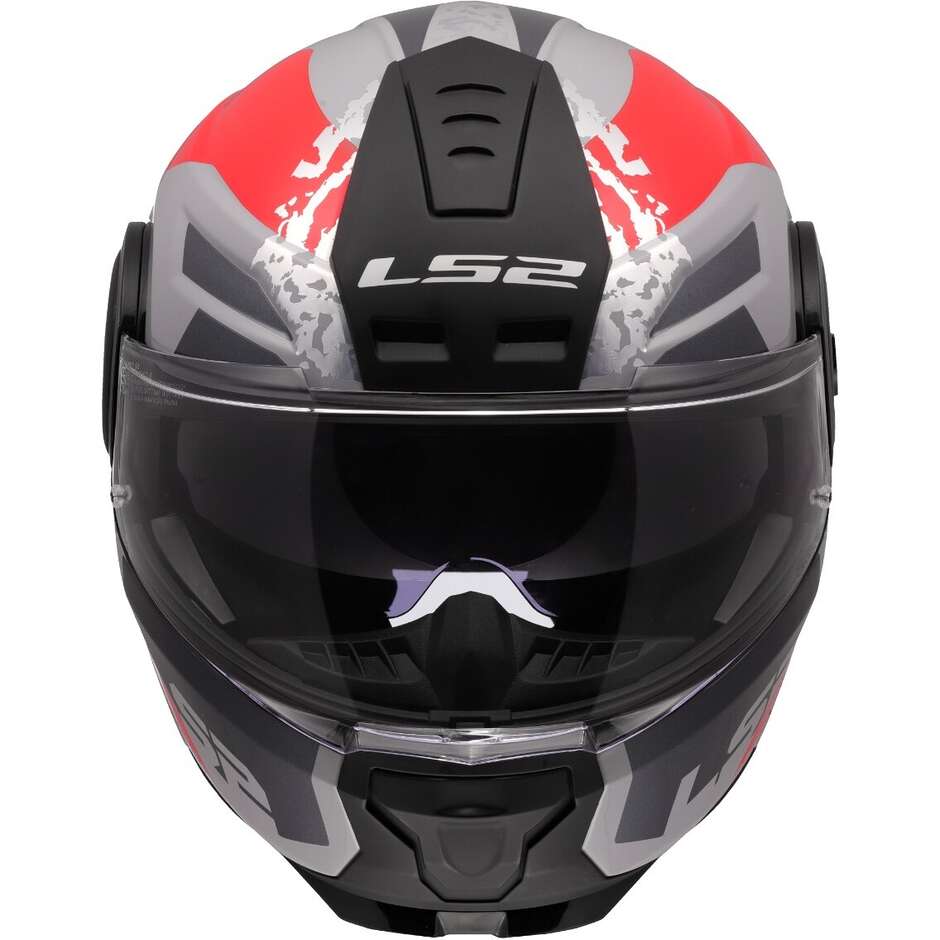 Modular Motorcycle Helmet P/J LS2 FF902 SCOPE II OXYD Grey Red