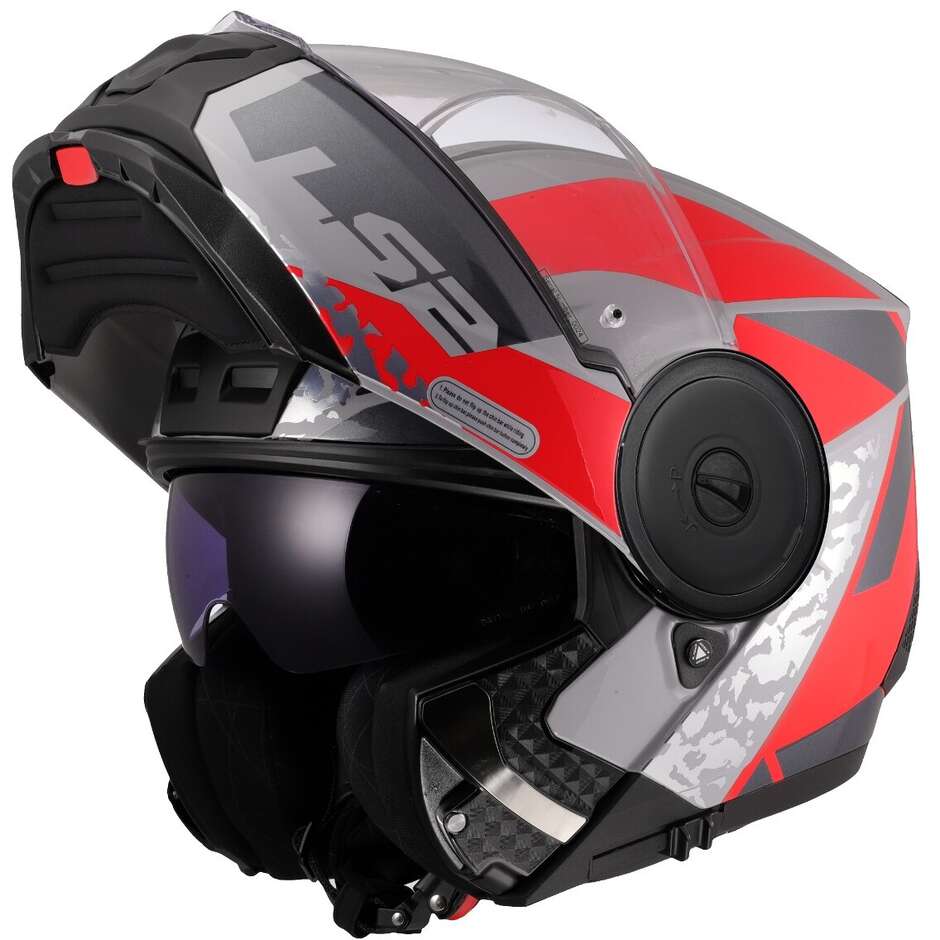Modular Motorcycle Helmet P/J LS2 FF902 SCOPE II OXYD Grey Red