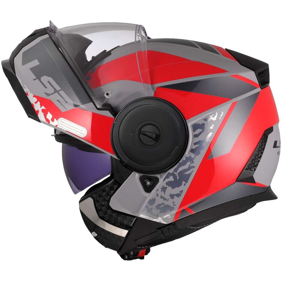 Modular Motorcycle Helmet P/J LS2 FF902 SCOPE II OXYD Grey Red