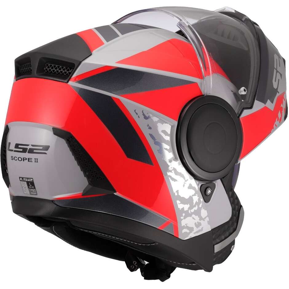 Modular Motorcycle Helmet P/J LS2 FF902 SCOPE II OXYD Grey Red