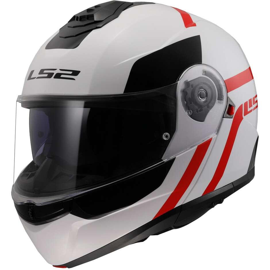 Modular Motorcycle Helmet P / J Ls2 FF908 STROBE II AUTOX White Red